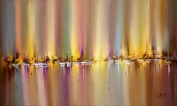 Marina Reflections by Philip Gray - Original Painting on Box Canvas sized 39x24 inches. Available from Whitewall Galleries